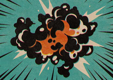 Pulp Panel I: An explosive vintage comic panel.