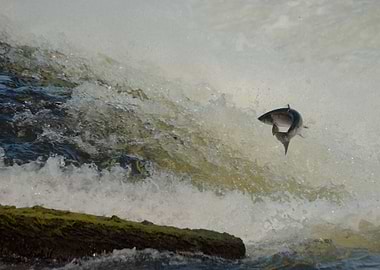 Jumpy salmon, in Galway.