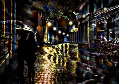 A beautiful street wall art in colour and black and whi ...