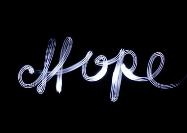 Photograph of the word Hope with a long exposure effect ...