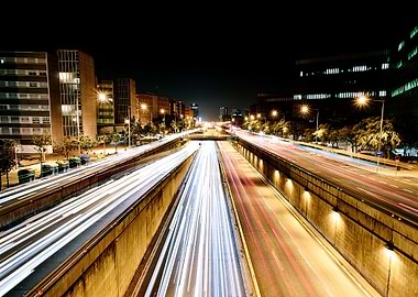 Barcelona traffic at night