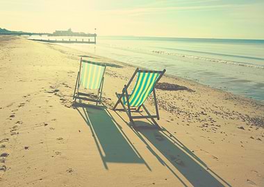 Empty seats Bournemouth beach Dorset uk By Chrissie J ...
