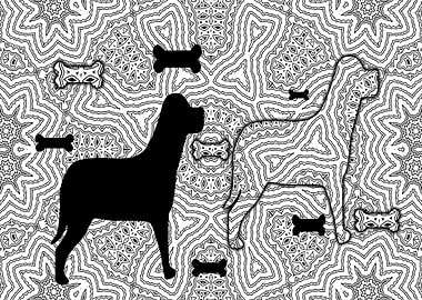 Dogs black and white Style