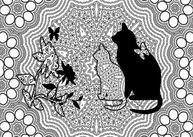 Cats black and white Style