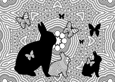 Bunnys black and white style