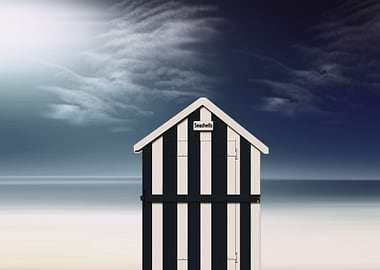 The little blue and white beach hut By chrissie Judge ...
