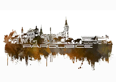 Pardubice skyline city