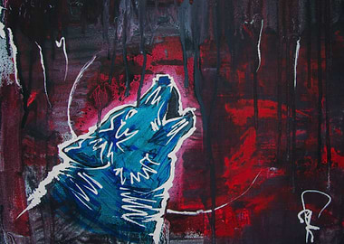 Wolf painting