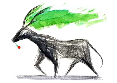 Dark Deer Tech: Watercolor and hand drawing