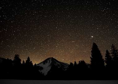 Stars shine above the peak of Mt. Tomasaki in the La Sa ...