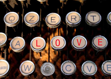 love on old typewriter