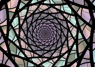Pastel Stained Glass fractal digital art