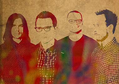 Weezer Band Watercolor Portrait