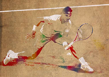 Rafael Nadal Watercolor Portrait