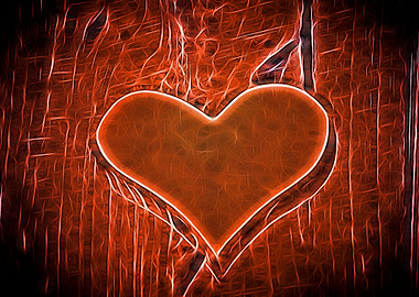 heart carved in wood