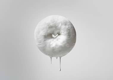 Glossy donut on white.