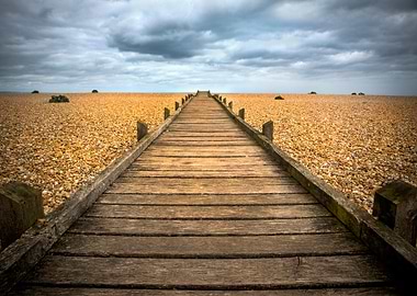 A wooden walkway