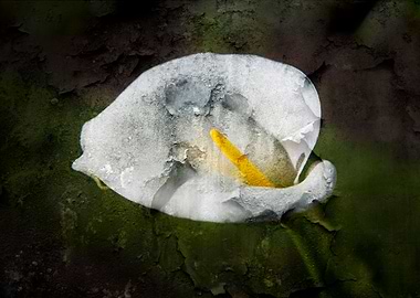 A white Lily with a texture overlay.