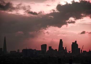 City of London by sundown.