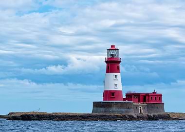 Grace Darling Lighthouse located close to the Farne Isl ...