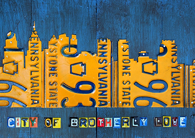 Philadelphia Pennsylvania License Plate Art Skyline by ...