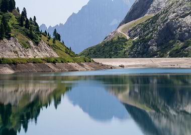 reflection on lake in the mountain