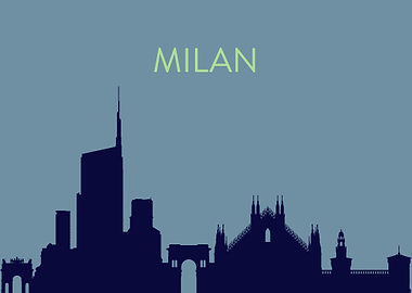 A minimal landscape poster of Milan's amazing skyline. ...