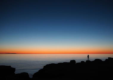 A photo of a sunset, taken at the rauks of Öland, the s ...