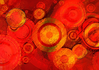 an Abstract 3d painting in red