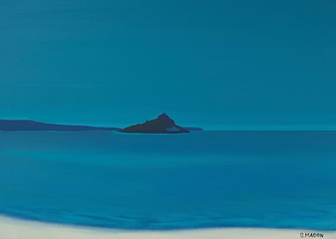 Blue island.A tranquil day looking onto st michaels mou ...