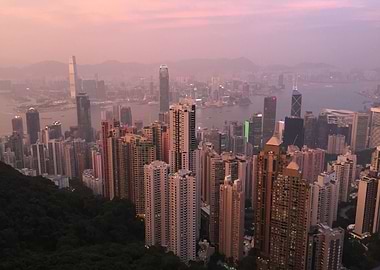 sunset in Hongkong, taken from Victoria Park