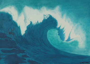 Breaking Wave,A breaking wave in pastel.