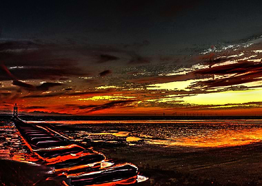 Crosby beach near Liverpoo