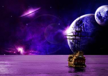 Sailing of to space.