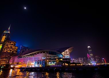 night view hong kong from