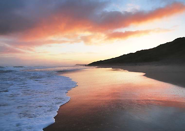 Beautiful sunrise on the coast