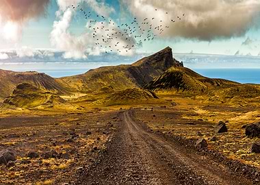 Surreal landscape at the Highlands of the Snaefellsnes ...