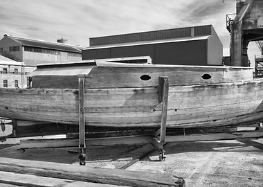 Wooden ship at an old ship yard