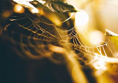 photo of a spider web in October