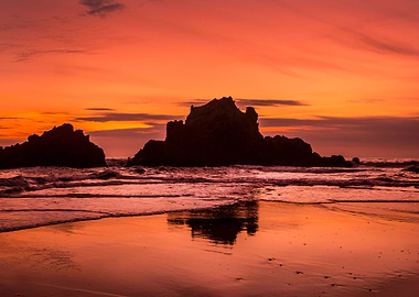 A sunset over the Pacific