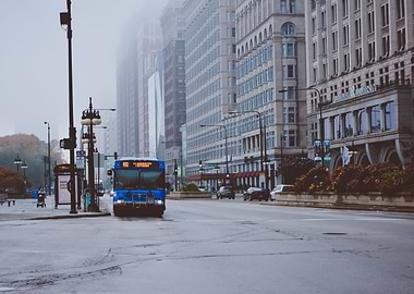 View south down South Michigan Ave.