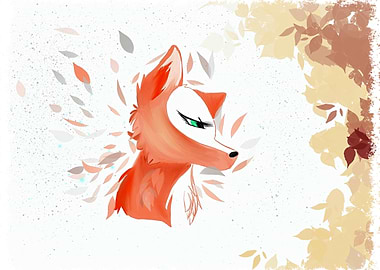 foxatcat fox art