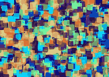 blue brown and orange square pattern abstract backgroun ...