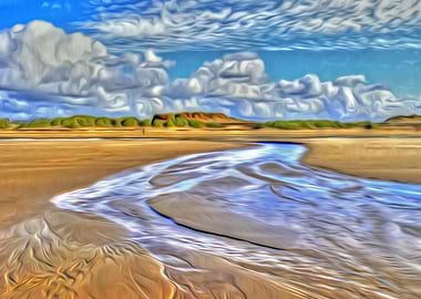 Low tide run off from the