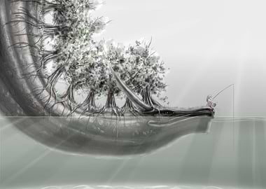 Fishing in the woods