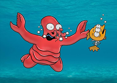 This pink crustacean , has only one thing in mind, and ...