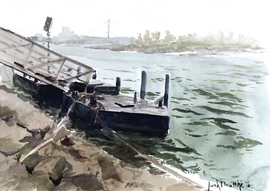 Watercolor study of this place by the river