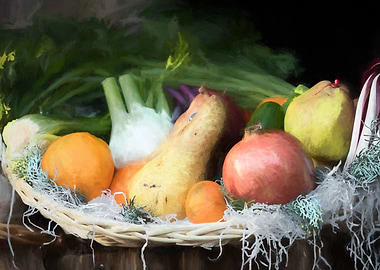 fruit and vegetables in the basket