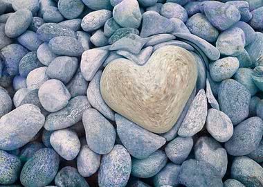 heart love stones in the quarry