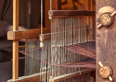 old loom weaving